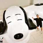 巨大スヌーピーと記念撮影