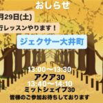 11月29日(土)代行レッスンやります！